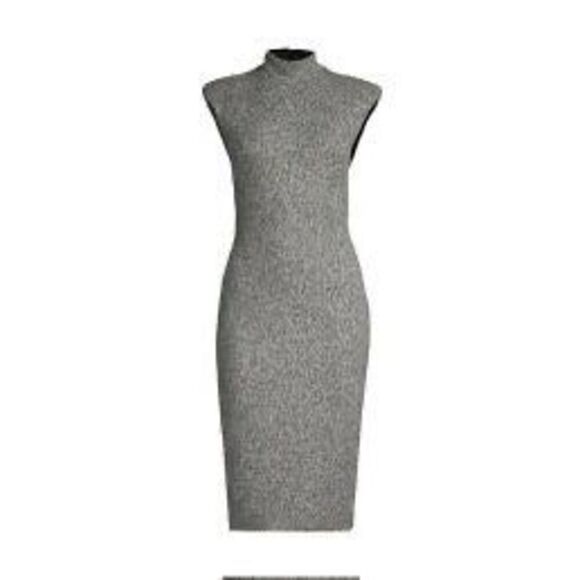 Black Halo Women's Black Gray Tweed Sleeveless Sheath Dress Size 12 NWOT - Picture 2 of 10